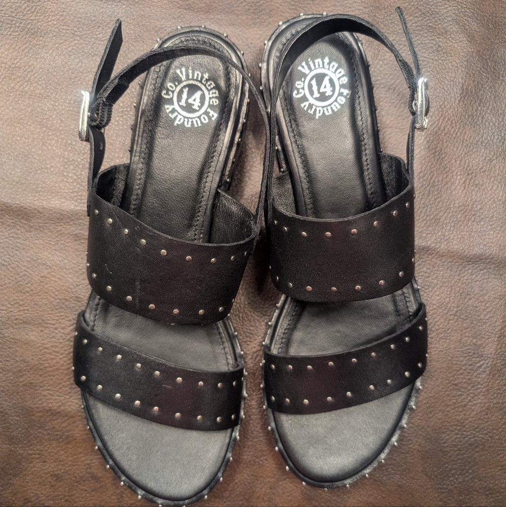 Vintage Foundry Co Linda Leather Studded Slingback Sandal Size 10 NIB